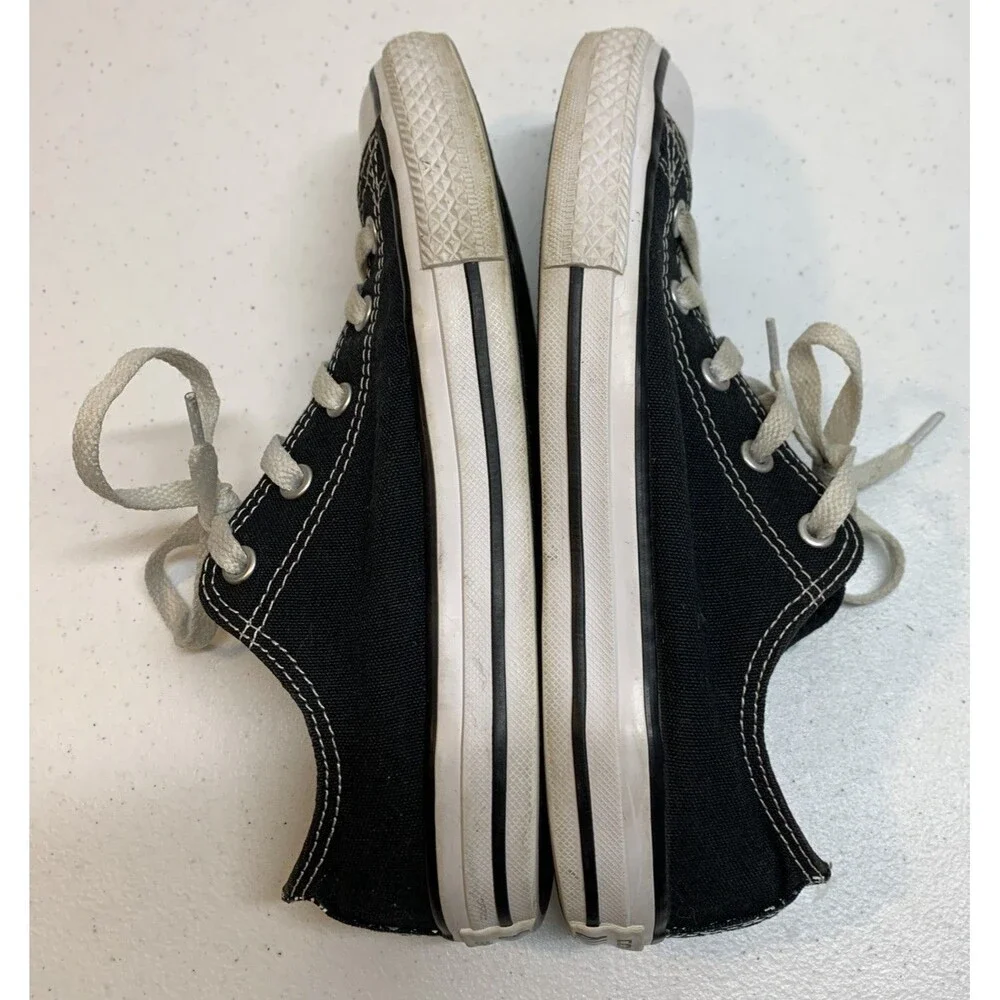 Converse All Star Low Black White Floral Double Tongue Sneakers Junior 3